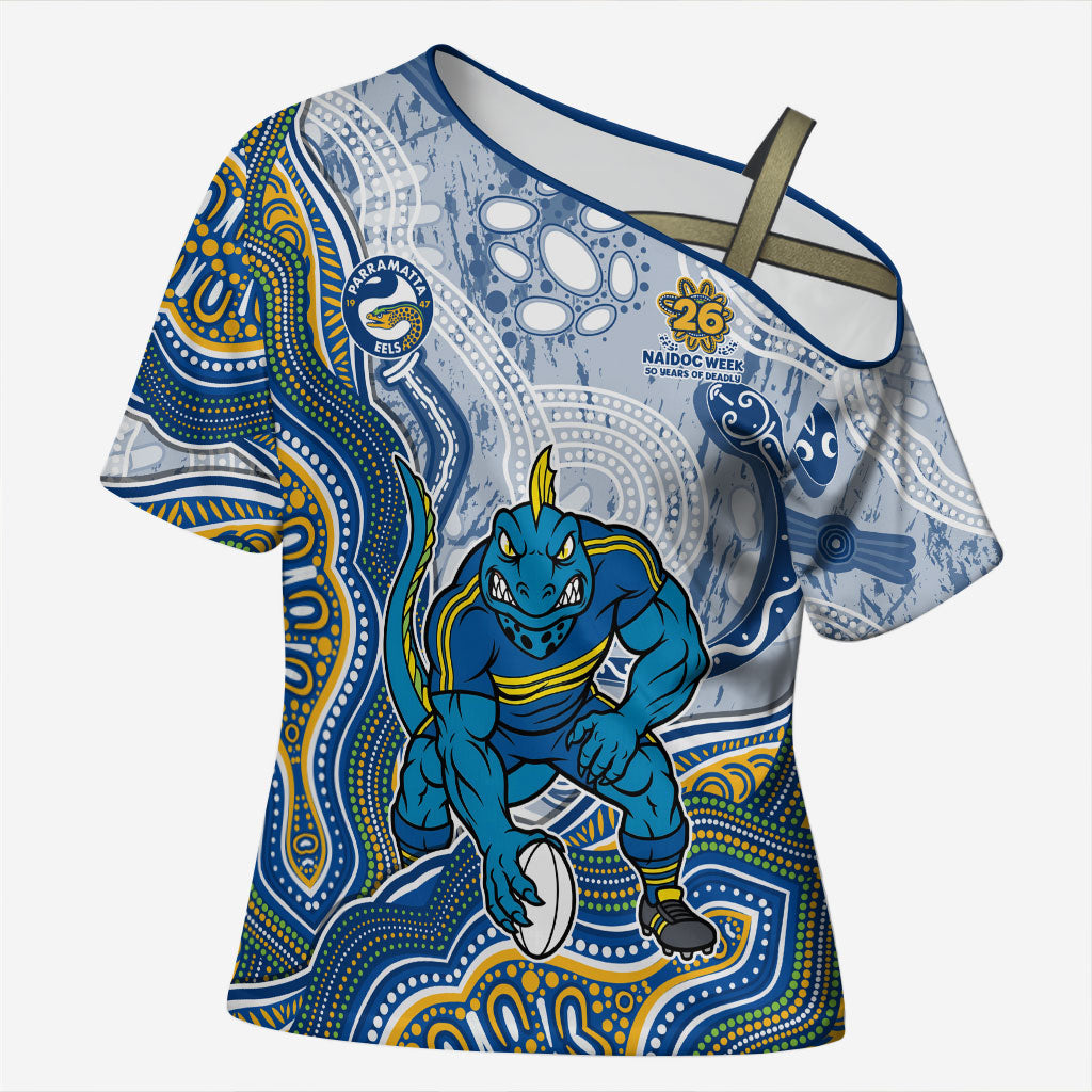 Parramatta Eels NAIDOC Week 2026 Cross Shoulder Shirt First Nations of Australia Aboriginal Mascot Rugby