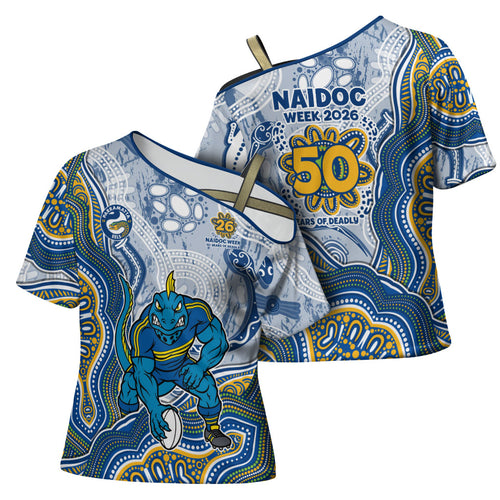 Parramatta Eels NAIDOC Week 2026 Cross Shoulder Shirt First Nations of Australia Aboriginal Mascot Rugby