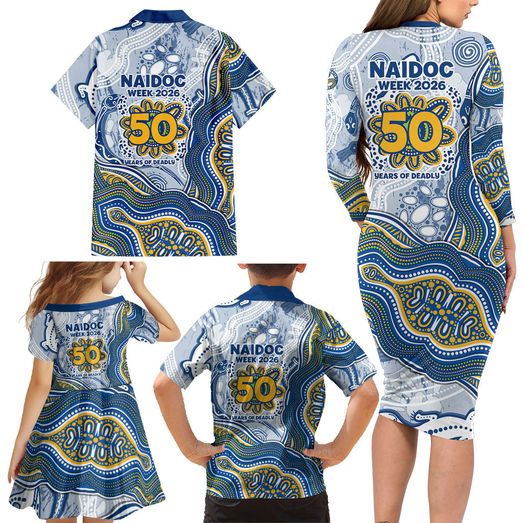 Parramatta Eels NAIDOC Week 2026 Family Matching Long Sleeve Bodycon Dress and Hawaiian Shirt First Nations of Australia Aboriginal Mascot Rugby