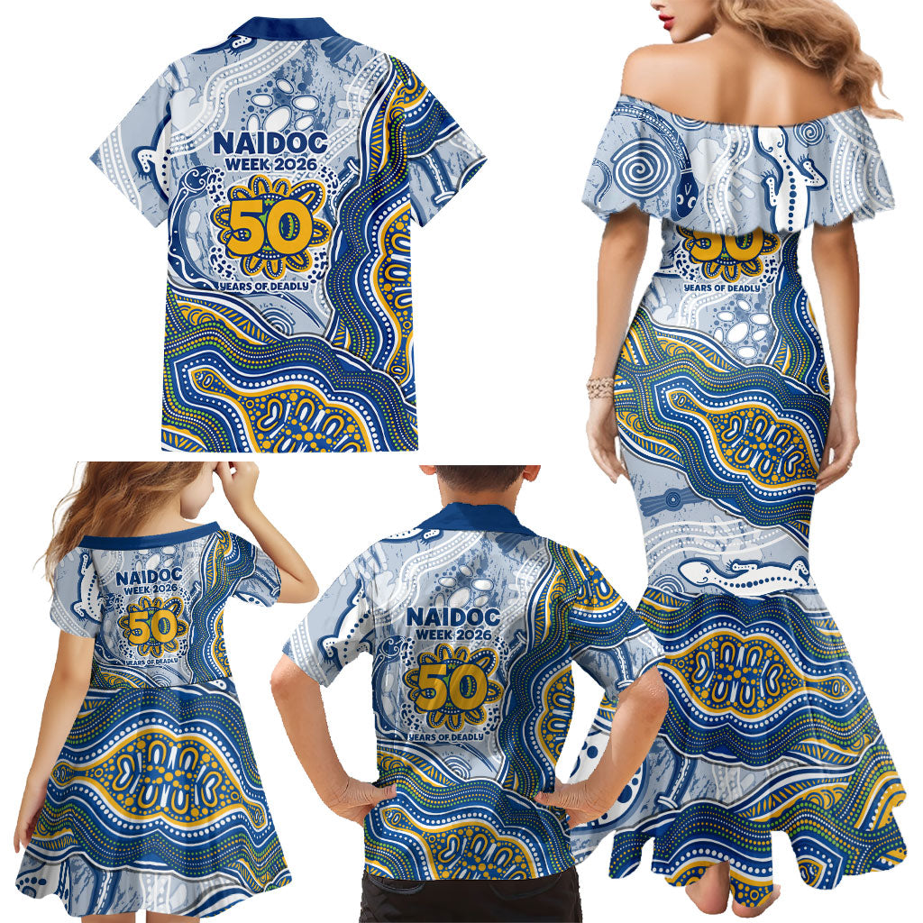 Parramatta Eels NAIDOC Week 2026 Family Matching Mermaid Dress and Hawaiian Shirt First Nations of Australia Aboriginal Mascot Rugby