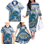 Parramatta Eels NAIDOC Week 2026 Family Matching Off The Shoulder Long Sleeve Dress and Hawaiian Shirt First Nations of Australia Aboriginal Mascot Rugby