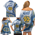 Parramatta Eels NAIDOC Week 2026 Family Matching Off Shoulder Short Dress and Hawaiian Shirt First Nations of Australia Aboriginal Mascot Rugby