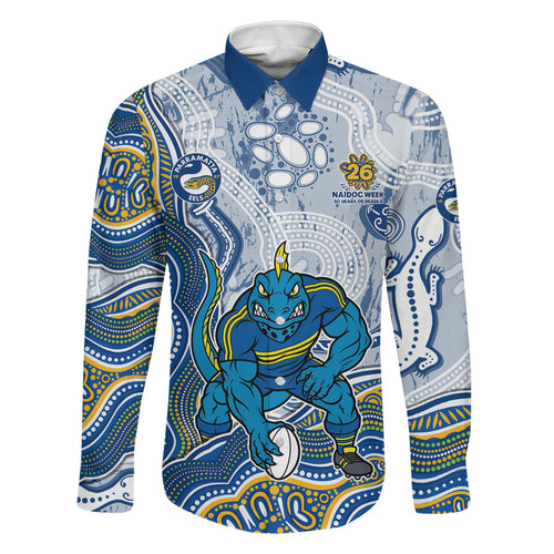 Parramatta Eels NAIDOC Week 2026 Family Matching Puletasi and Hawaiian Shirt First Nations of Australia Aboriginal Mascot Rugby
