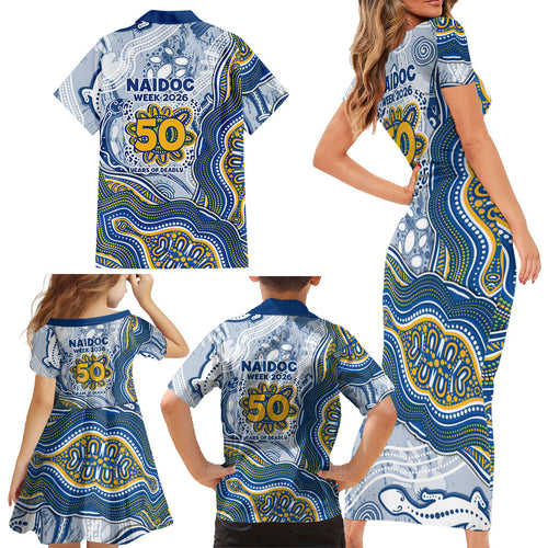 Parramatta Eels NAIDOC Week 2026 Family Matching Short Sleeve Bodycon Dress and Hawaiian Shirt First Nations of Australia Aboriginal Mascot Rugby