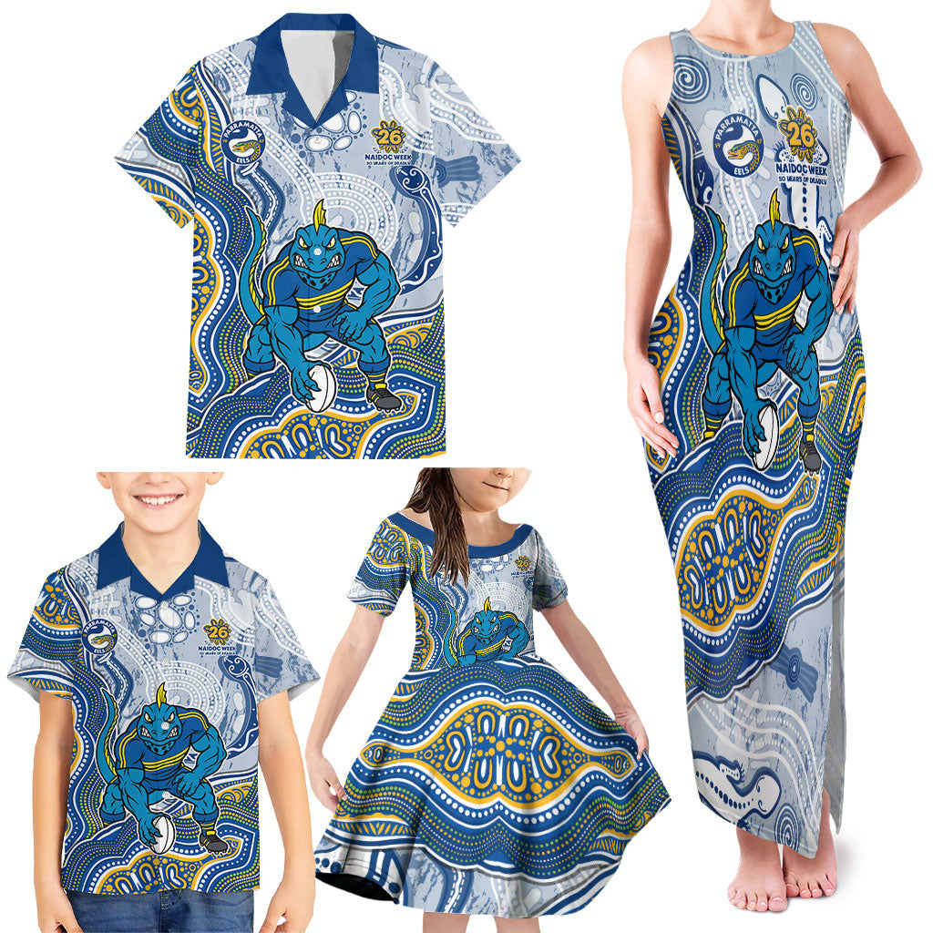 Parramatta Eels NAIDOC Week 2026 Family Matching Tank Maxi Dress and Hawaiian Shirt First Nations of Australia Aboriginal Mascot Rugby