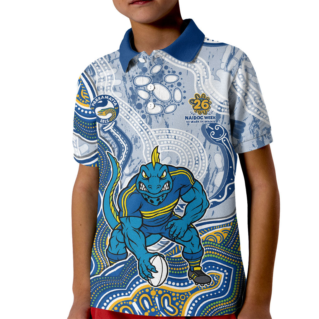 Parramatta Eels NAIDOC Week 2026 Kid Polo Shirt First Nations of Australia Aboriginal Mascot Rugby