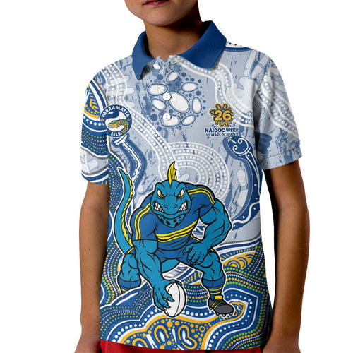 Parramatta Eels NAIDOC Week 2026 Kid Polo Shirt First Nations of Australia Aboriginal Mascot Rugby