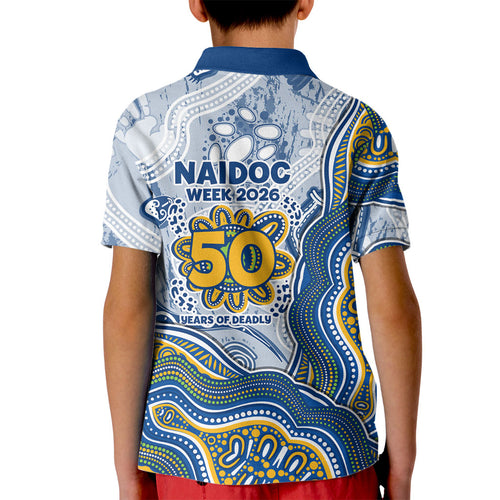 Parramatta Eels NAIDOC Week 2026 Kid Polo Shirt First Nations of Australia Aboriginal Mascot Rugby