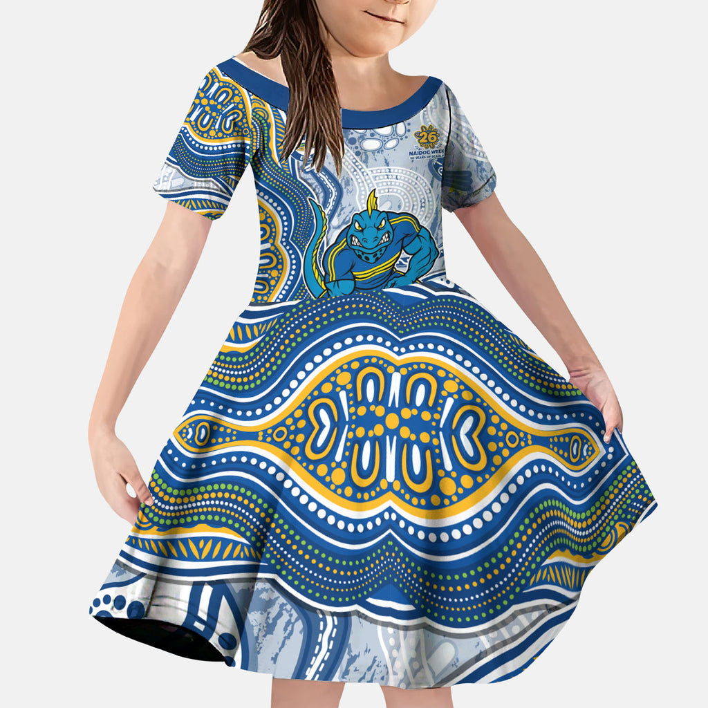 Parramatta Eels NAIDOC Week 2026 Kid Short Sleeve Dress First Nations of Australia Aboriginal Mascot Rugby