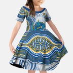 Parramatta Eels NAIDOC Week 2026 Kid Short Sleeve Dress First Nations of Australia Aboriginal Mascot Rugby