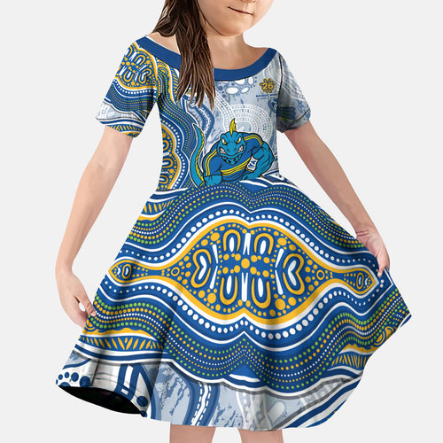 Parramatta Eels NAIDOC Week 2026 Kid Short Sleeve Dress First Nations of Australia Aboriginal Mascot Rugby