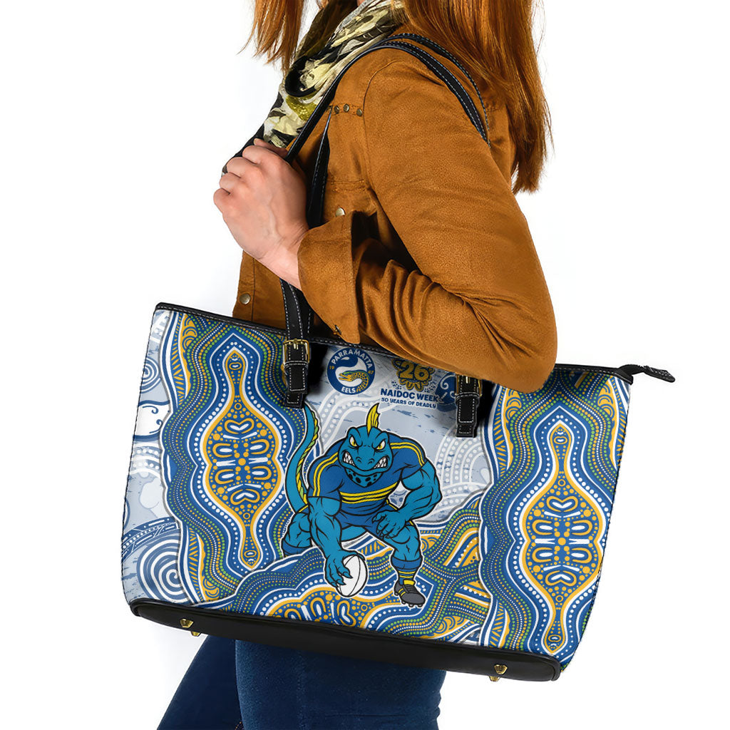 Parramatta Eels NAIDOC Week 2026 Leather Tote Bag First Nations of Australia Aboriginal Mascot Rugby