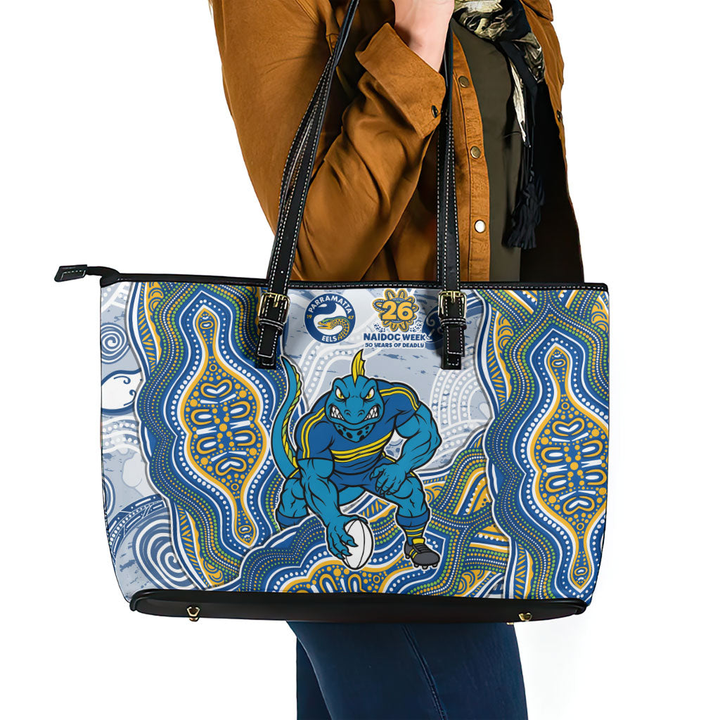 Parramatta Eels NAIDOC Week 2026 Leather Tote Bag First Nations of Australia Aboriginal Mascot Rugby