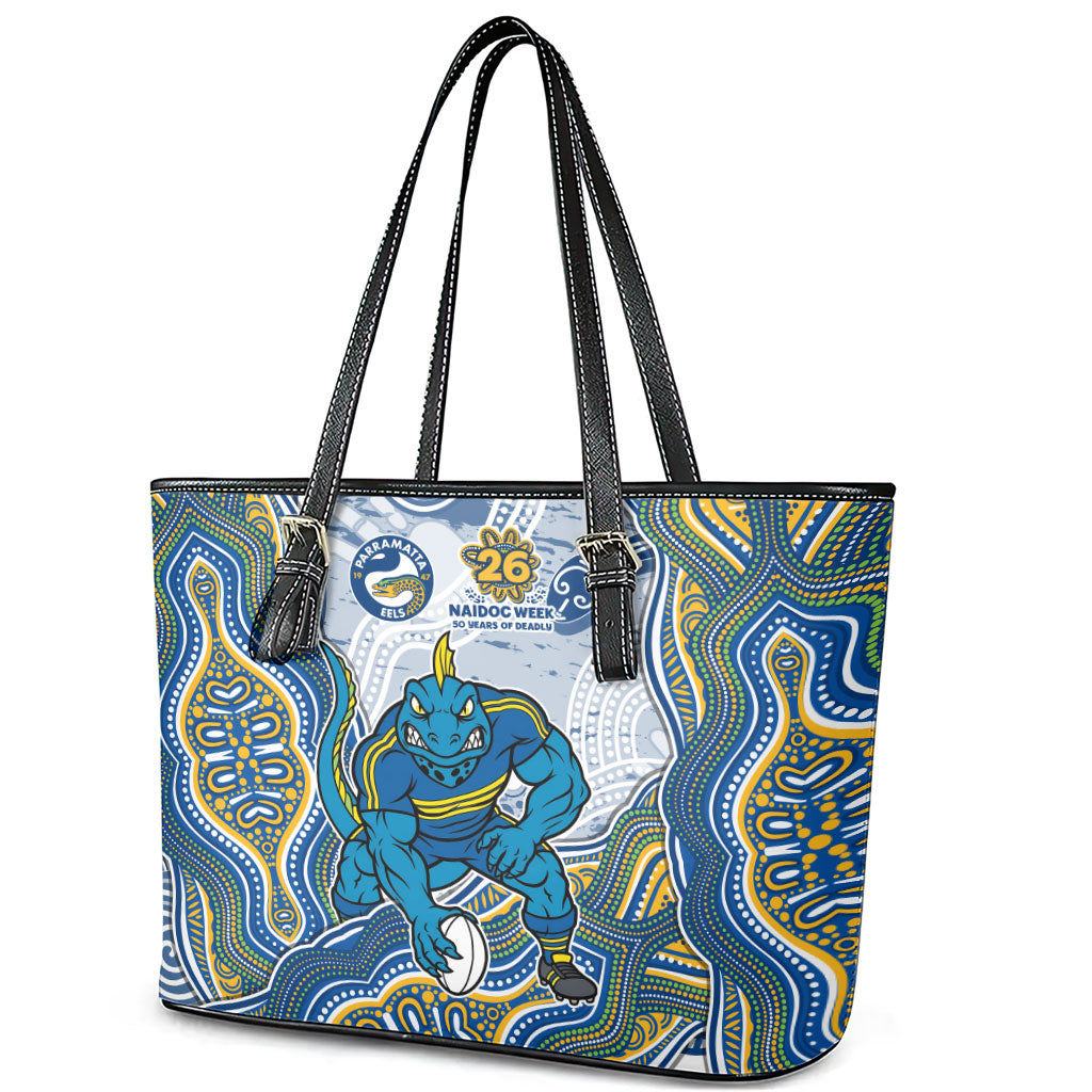 Parramatta Eels NAIDOC Week 2026 Leather Tote Bag First Nations of Australia Aboriginal Mascot Rugby