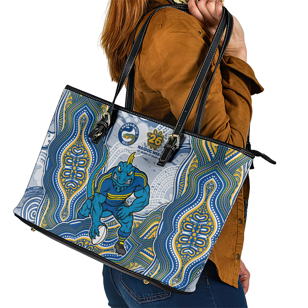 Parramatta Eels NAIDOC Week 2026 Leather Tote Bag First Nations of Australia Aboriginal Mascot Rugby