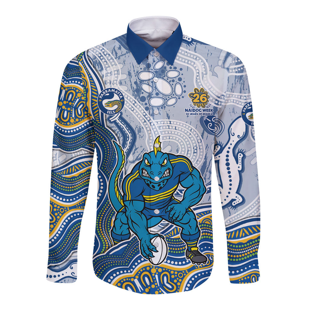 Parramatta Eels NAIDOC Week 2026 Long Sleeve Button Shirt First Nations of Australia Aboriginal Mascot Rugby