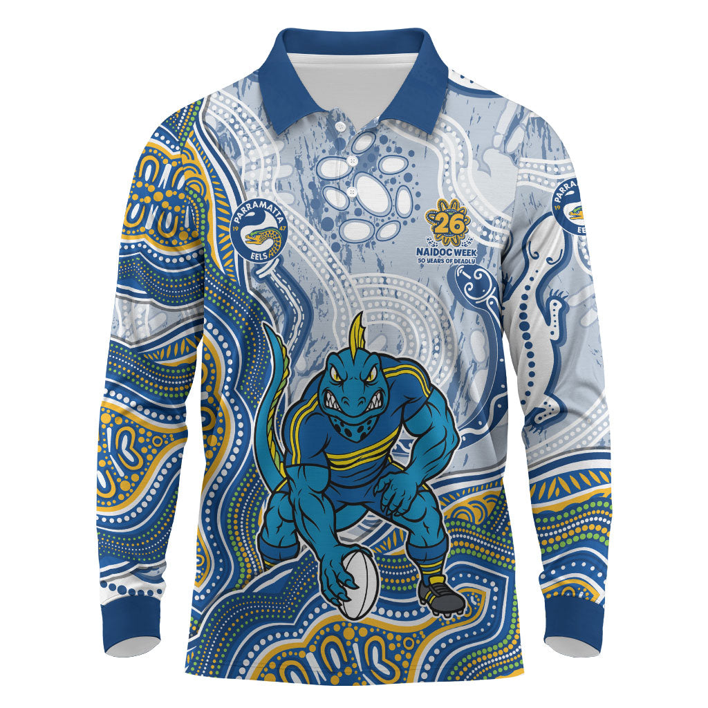 Parramatta Eels NAIDOC Week 2026 Long Sleeve Polo Shirt First Nations of Australia Aboriginal Mascot Rugby