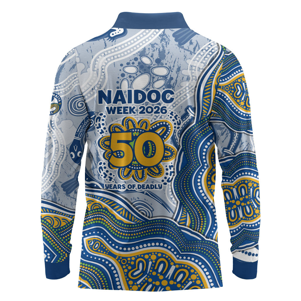 Parramatta Eels NAIDOC Week 2026 Long Sleeve Polo Shirt First Nations of Australia Aboriginal Mascot Rugby