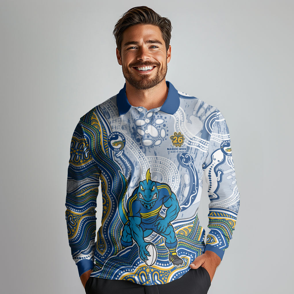 Parramatta Eels NAIDOC Week 2026 Long Sleeve Polo Shirt First Nations of Australia Aboriginal Mascot Rugby