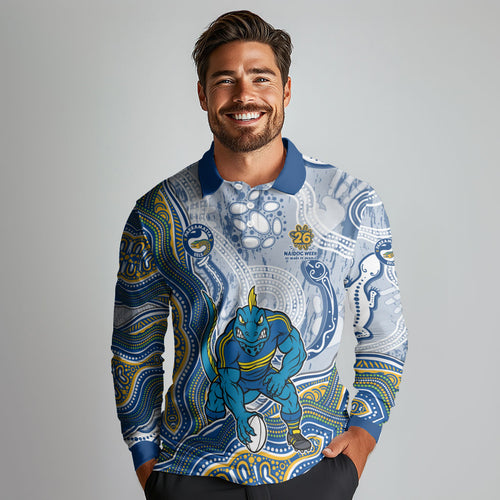 Parramatta Eels NAIDOC Week 2026 Long Sleeve Polo Shirt First Nations of Australia Aboriginal Mascot Rugby