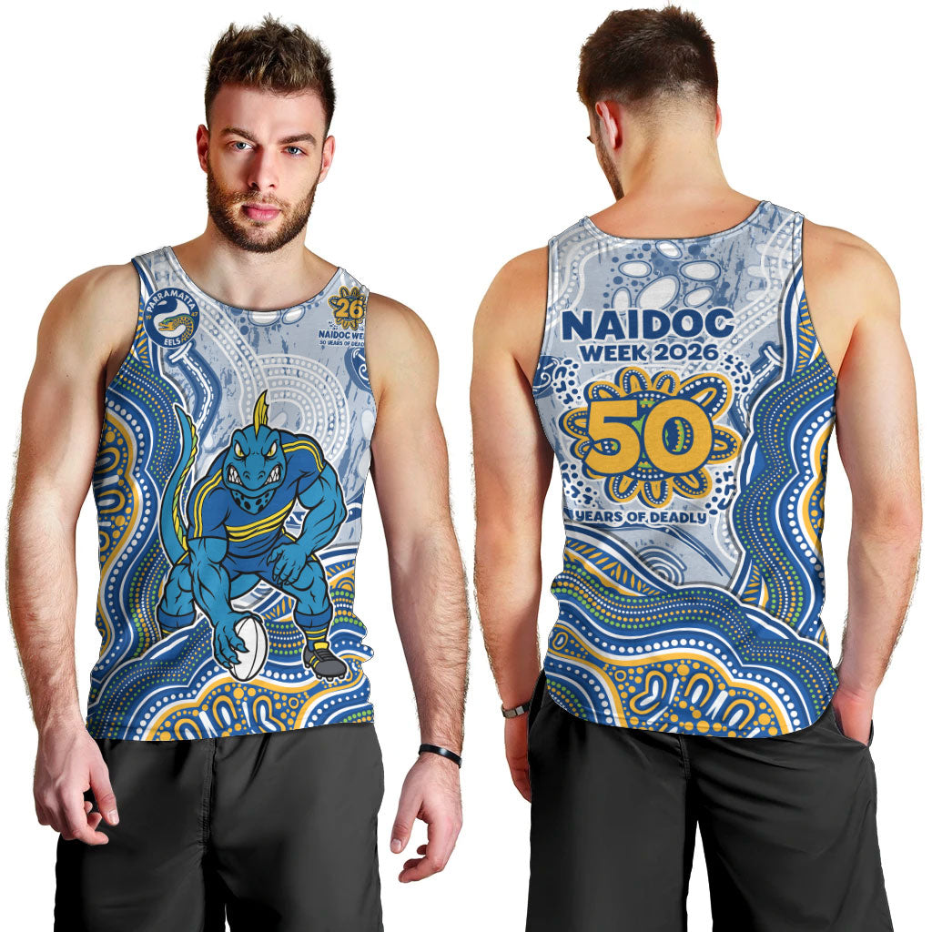 Parramatta Eels NAIDOC Week 2026 Men Tank Top First Nations of Australia Aboriginal Mascot Rugby