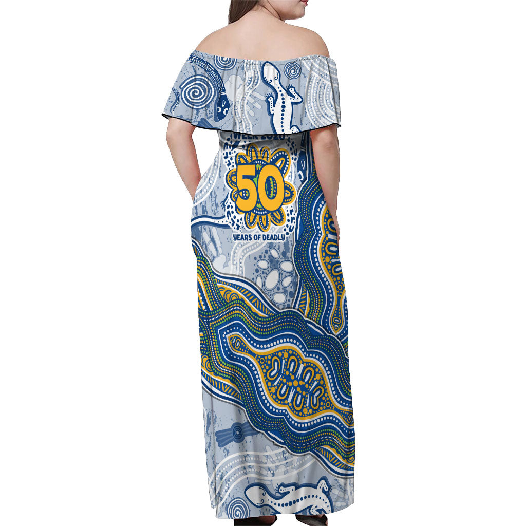 Parramatta Eels NAIDOC Week 2026 Off Shoulder Maxi Dress First Nations of Australia Aboriginal Mascot Rugby