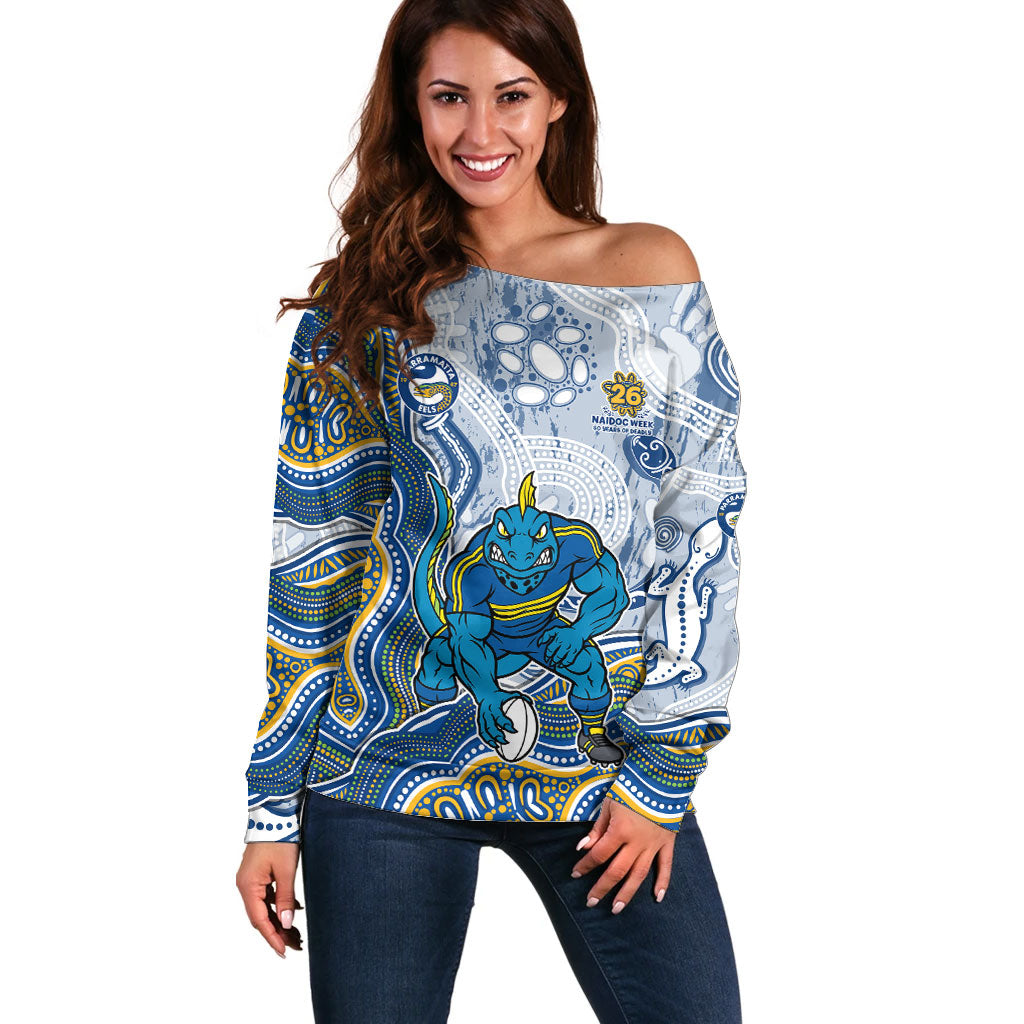 Parramatta Eels NAIDOC Week 2026 Off Shoulder Sweater First Nations of Australia Aboriginal Mascot Rugby