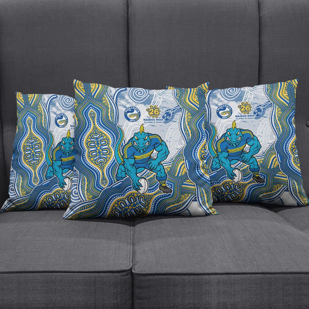 Parramatta Eels NAIDOC Week 2026 Pillow Cover First Nations of Australia Aboriginal Mascot Rugby