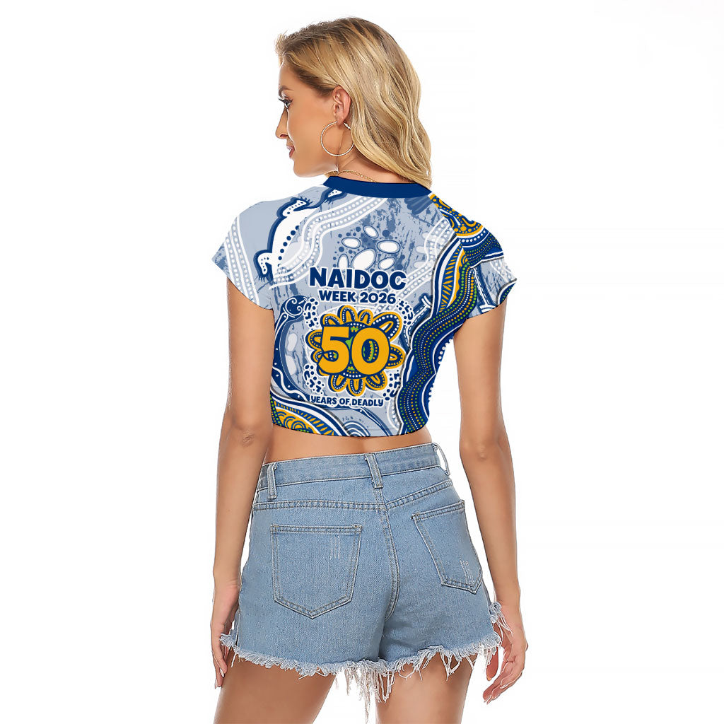 Parramatta Eels NAIDOC Week 2026 Raglan Cropped T Shirt First Nations of Australia Aboriginal Mascot Rugby