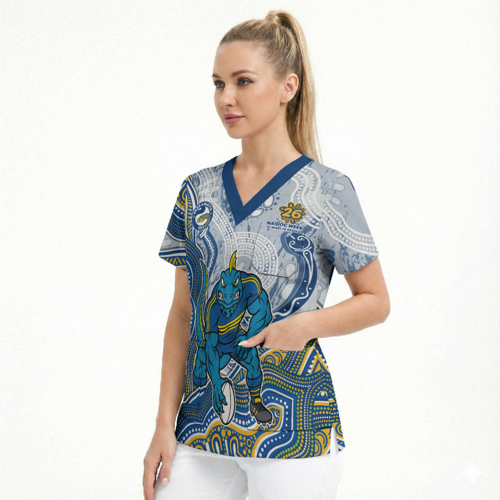 Parramatta Eels NAIDOC Week 2026 Scrub Top First Nations of Australia Aboriginal Mascot Rugby