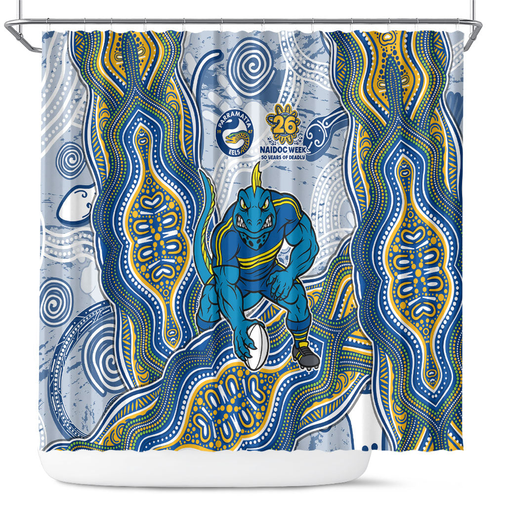 Parramatta Eels NAIDOC Week 2026 Shower Curtain First Nations of Australia Aboriginal Mascot Rugby