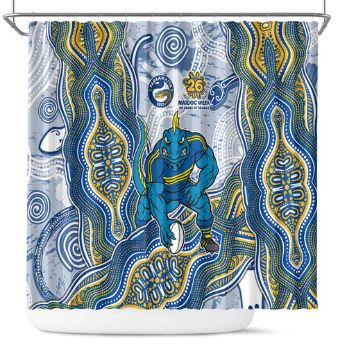 Parramatta Eels NAIDOC Week 2026 Shower Curtain First Nations of Australia Aboriginal Mascot Rugby