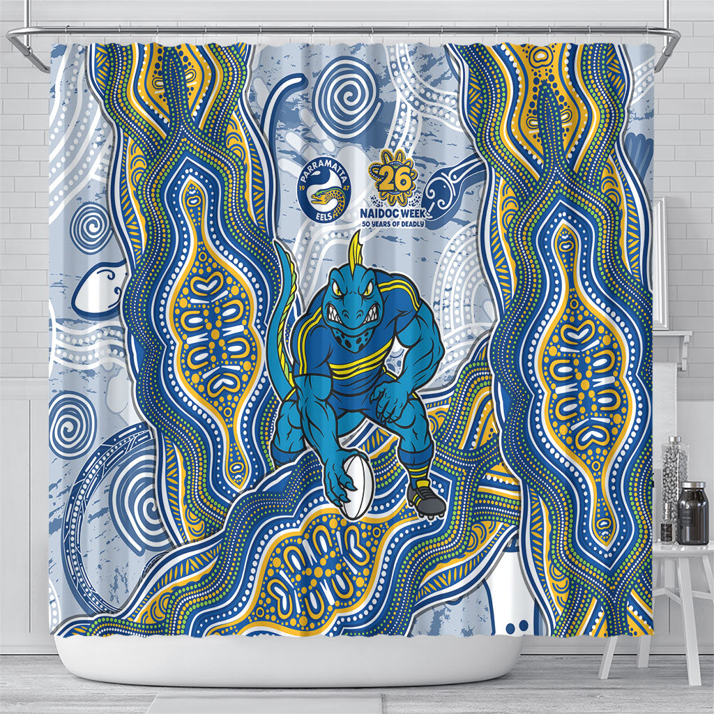 Parramatta Eels NAIDOC Week 2026 Shower Curtain First Nations of Australia Aboriginal Mascot Rugby