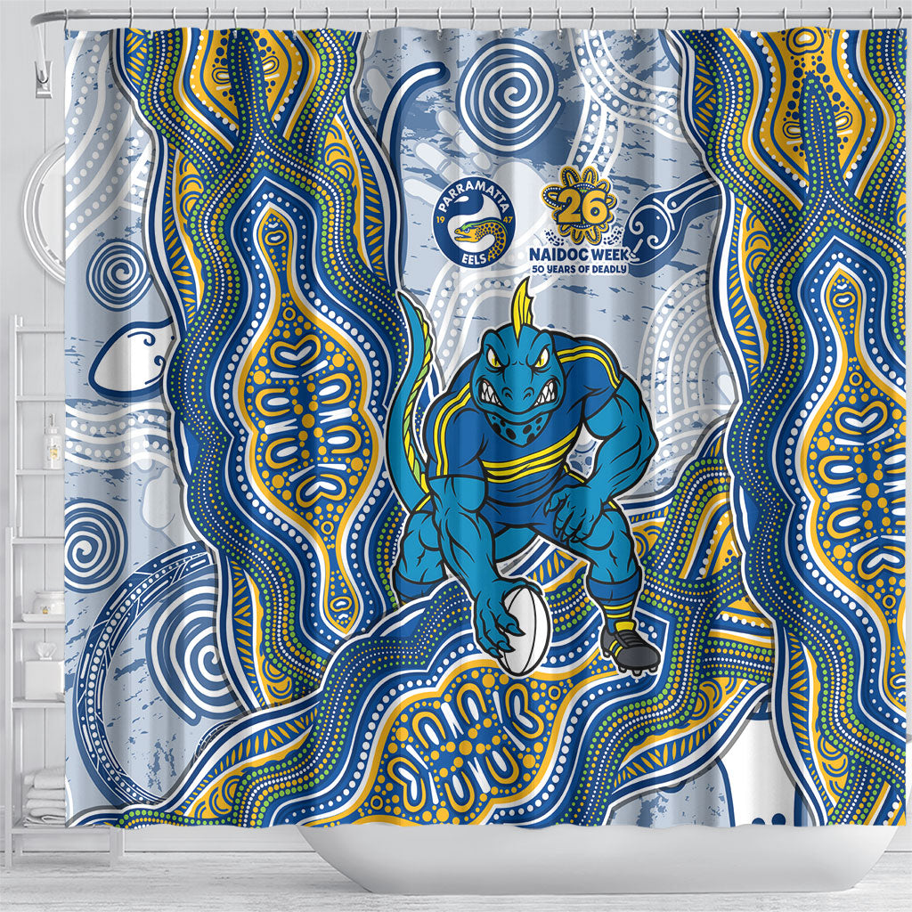 Parramatta Eels NAIDOC Week 2026 Shower Curtain First Nations of Australia Aboriginal Mascot Rugby