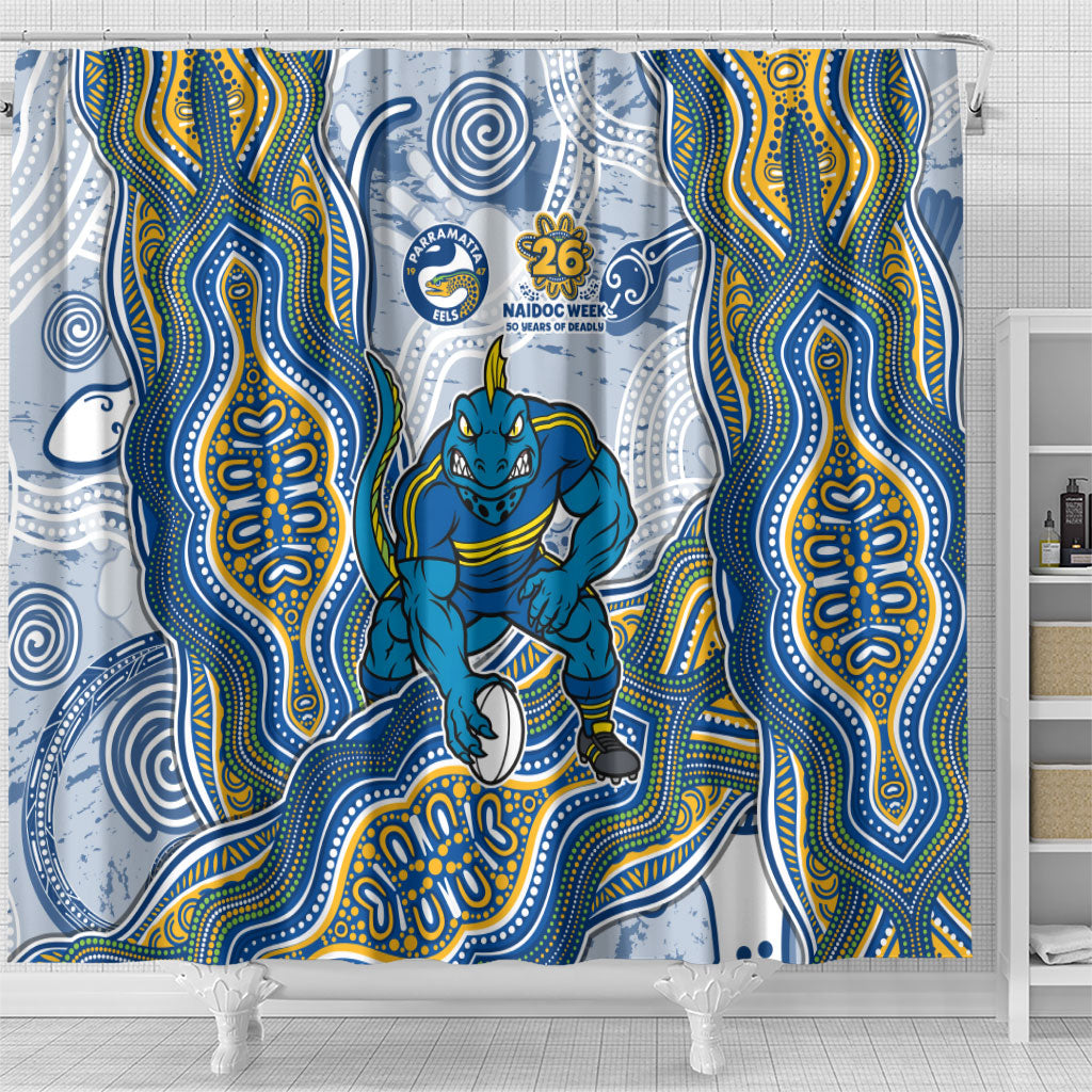 Parramatta Eels NAIDOC Week 2026 Shower Curtain First Nations of Australia Aboriginal Mascot Rugby
