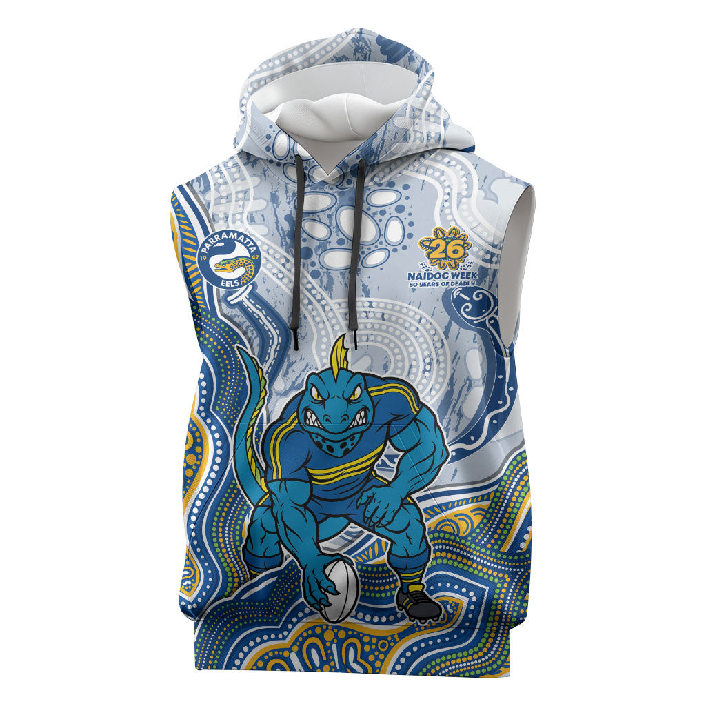 Parramatta Eels NAIDOC Week 2026 Sleeveless Hoodie First Nations of Australia Aboriginal Mascot Rugby
