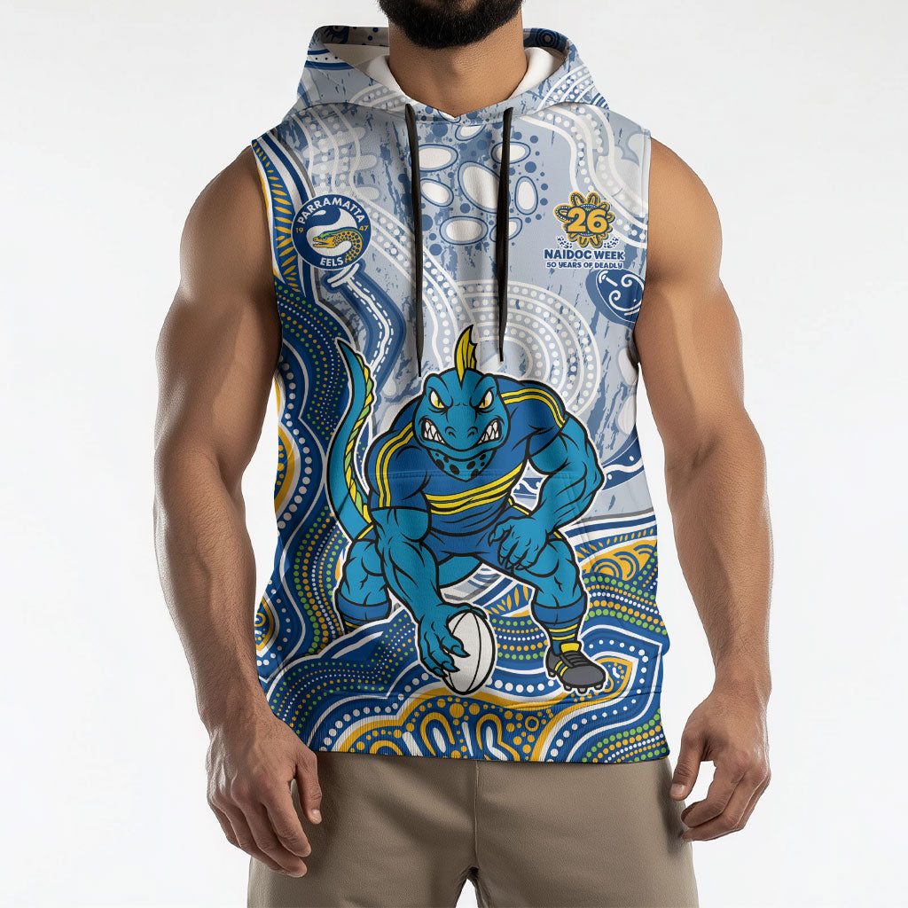 Parramatta Eels NAIDOC Week 2026 Sleeveless Hoodie First Nations of Australia Aboriginal Mascot Rugby
