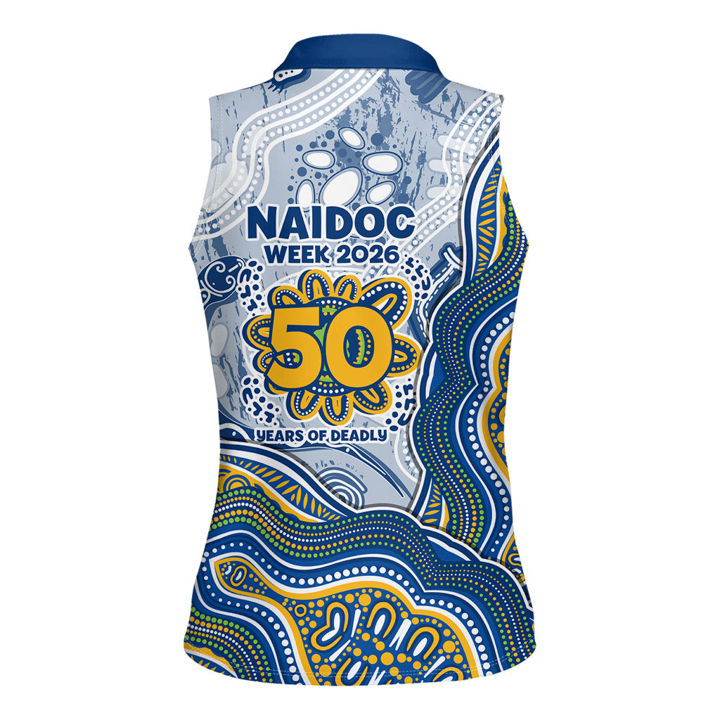 Parramatta Eels NAIDOC Week 2026 Women Sleeveless Polo Shirt First Nations of Australia Aboriginal Mascot Rugby