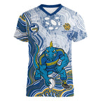 Parramatta Eels NAIDOC Week 2026 Women V-Neck T-Shirt First Nations of Australia Aboriginal Mascot Rugby