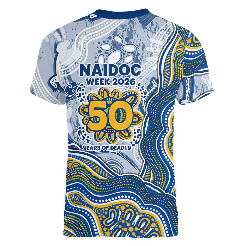 Parramatta Eels NAIDOC Week 2026 Women V-Neck T-Shirt First Nations of Australia Aboriginal Mascot Rugby