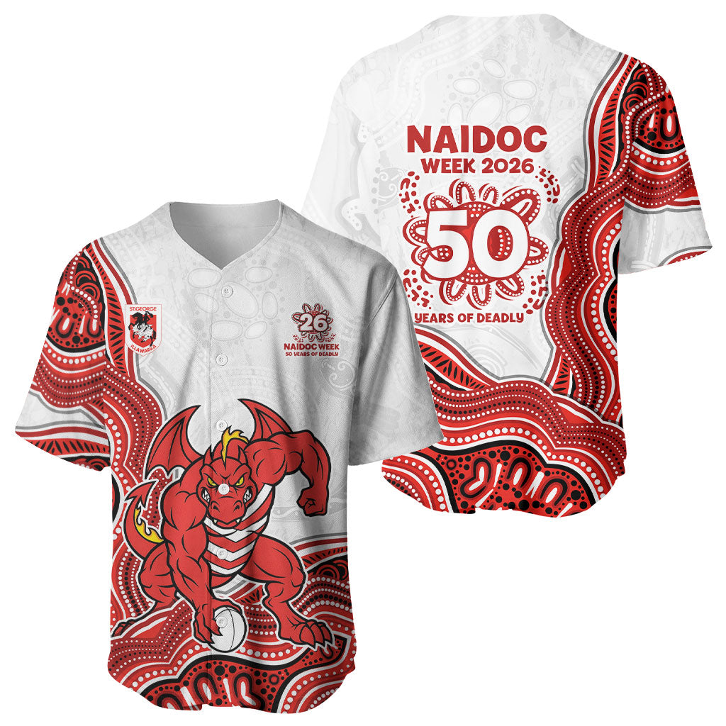 St. George Illawarra Dragons NAIDOC Week 2026 Baseball Jersey First Nations of Australia Aboriginal Mascot Rugby