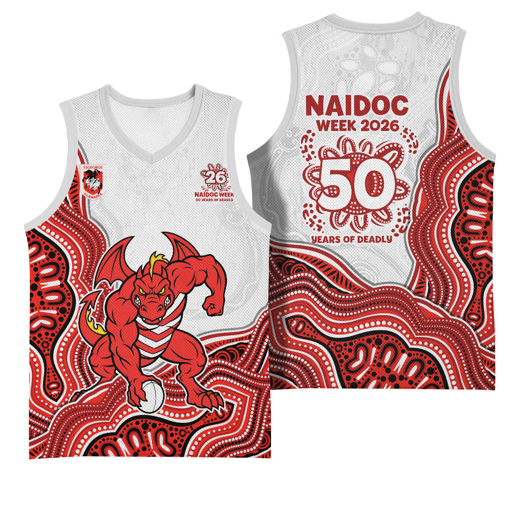 St. George Illawarra Dragons NAIDOC Week 2026 Basketball Jersey First Nations of Australia Aboriginal Mascot Rugby