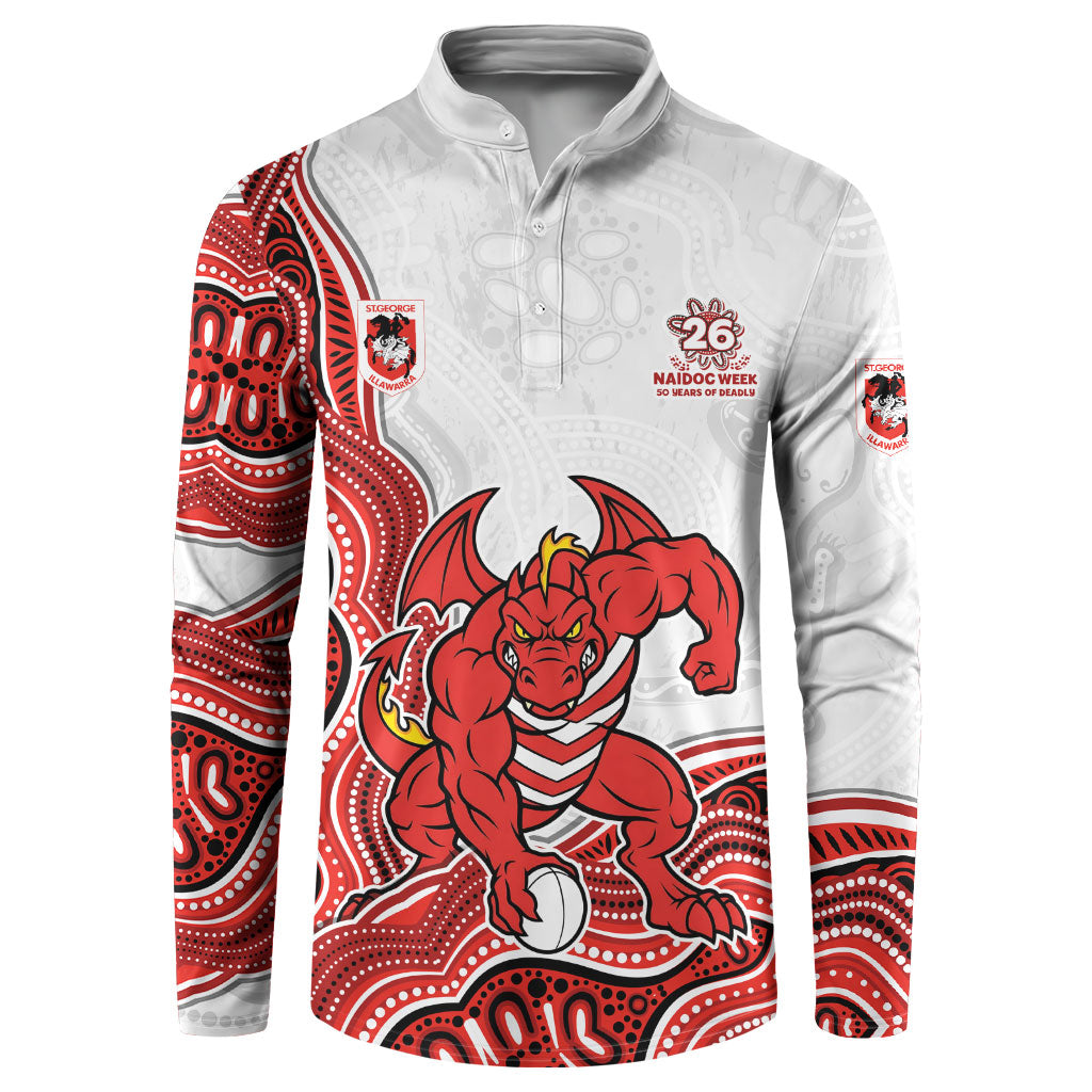 St. George Illawarra Dragons NAIDOC Week 2026 Button Sweatshirt First Nations of Australia Aboriginal Mascot Rugby