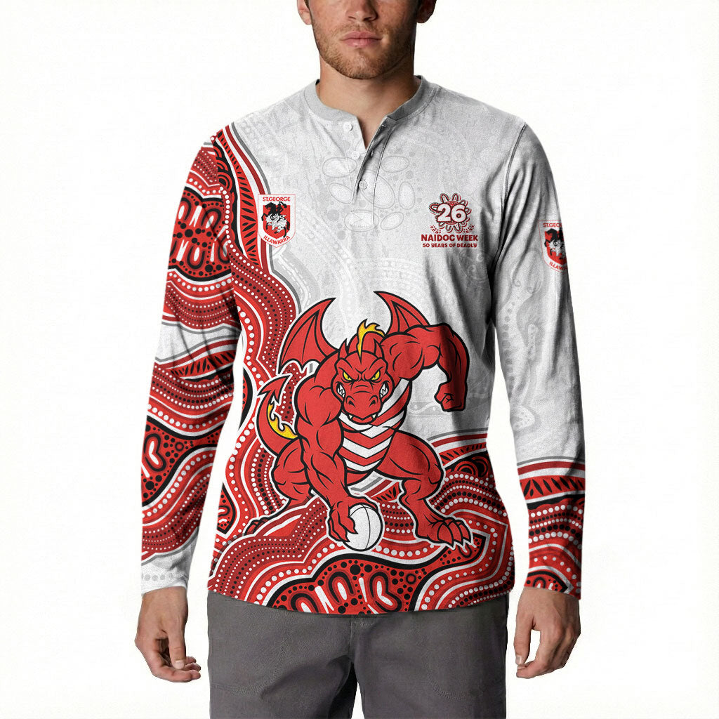 St. George Illawarra Dragons NAIDOC Week 2026 Button Sweatshirt First Nations of Australia Aboriginal Mascot Rugby