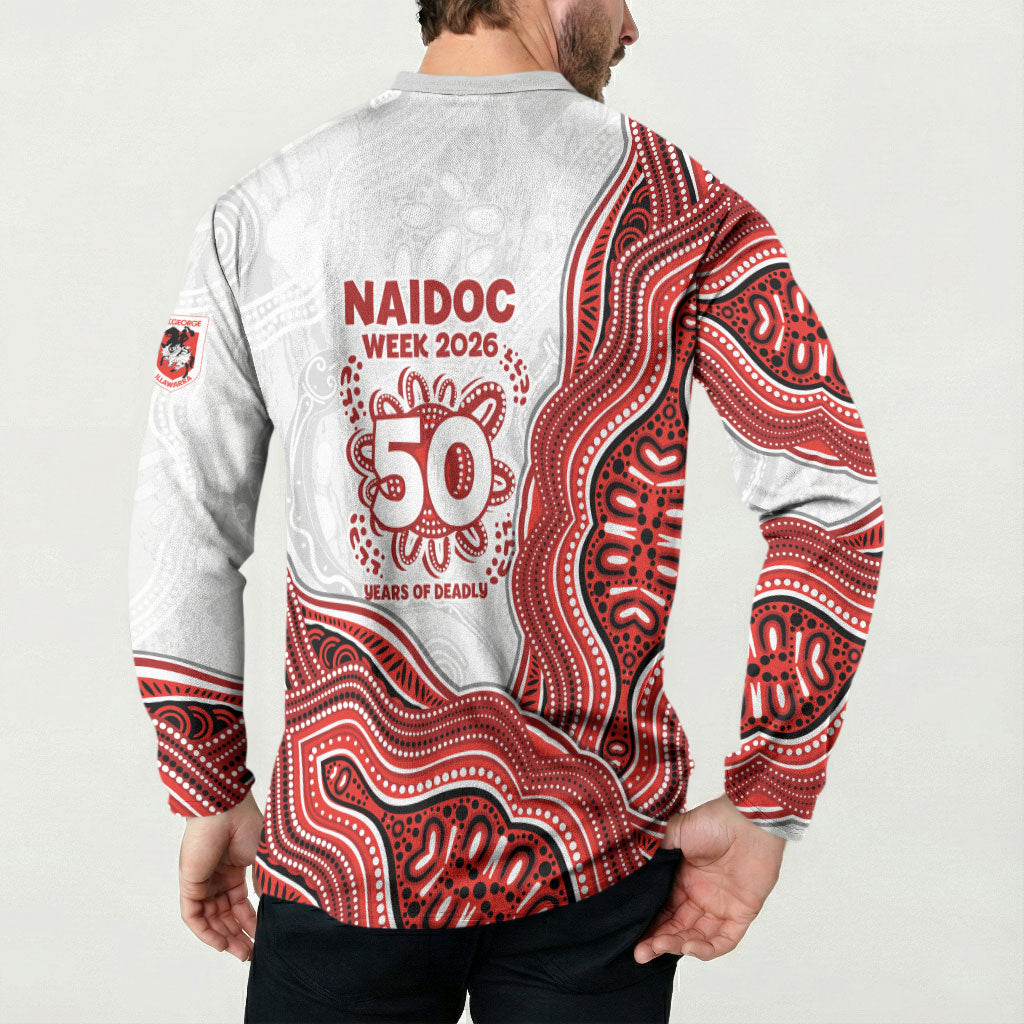St. George Illawarra Dragons NAIDOC Week 2026 Button Sweatshirt First Nations of Australia Aboriginal Mascot Rugby
