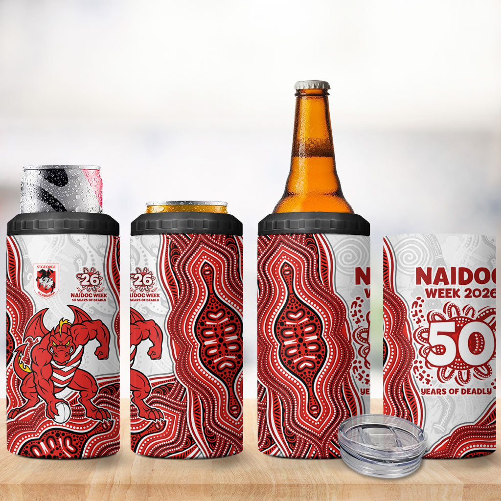 St. George Illawarra Dragons NAIDOC Week 2026 4 in 1 Can Cooler Tumbler First Nations of Australia Aboriginal Mascot Rugby