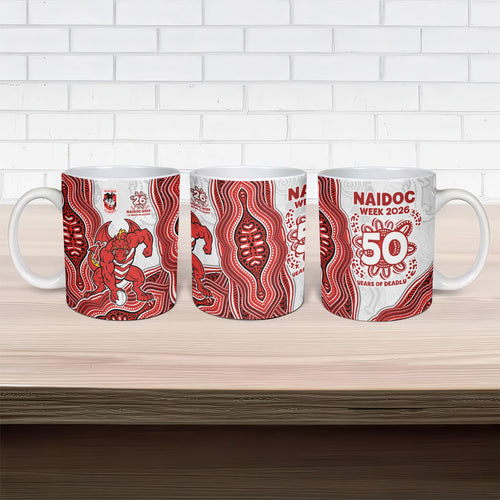St. George Illawarra Dragons NAIDOC Week 2026 Ceramic Mug First Nations of Australia Aboriginal Mascot Rugby