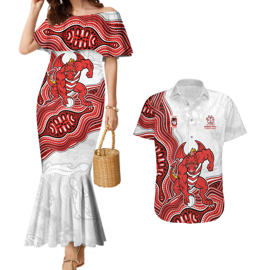 St. George Illawarra Dragons NAIDOC Week 2026 Couples Matching Mermaid Dress and Hawaiian Shirt First Nations of Australia Aboriginal Mascot Rugby