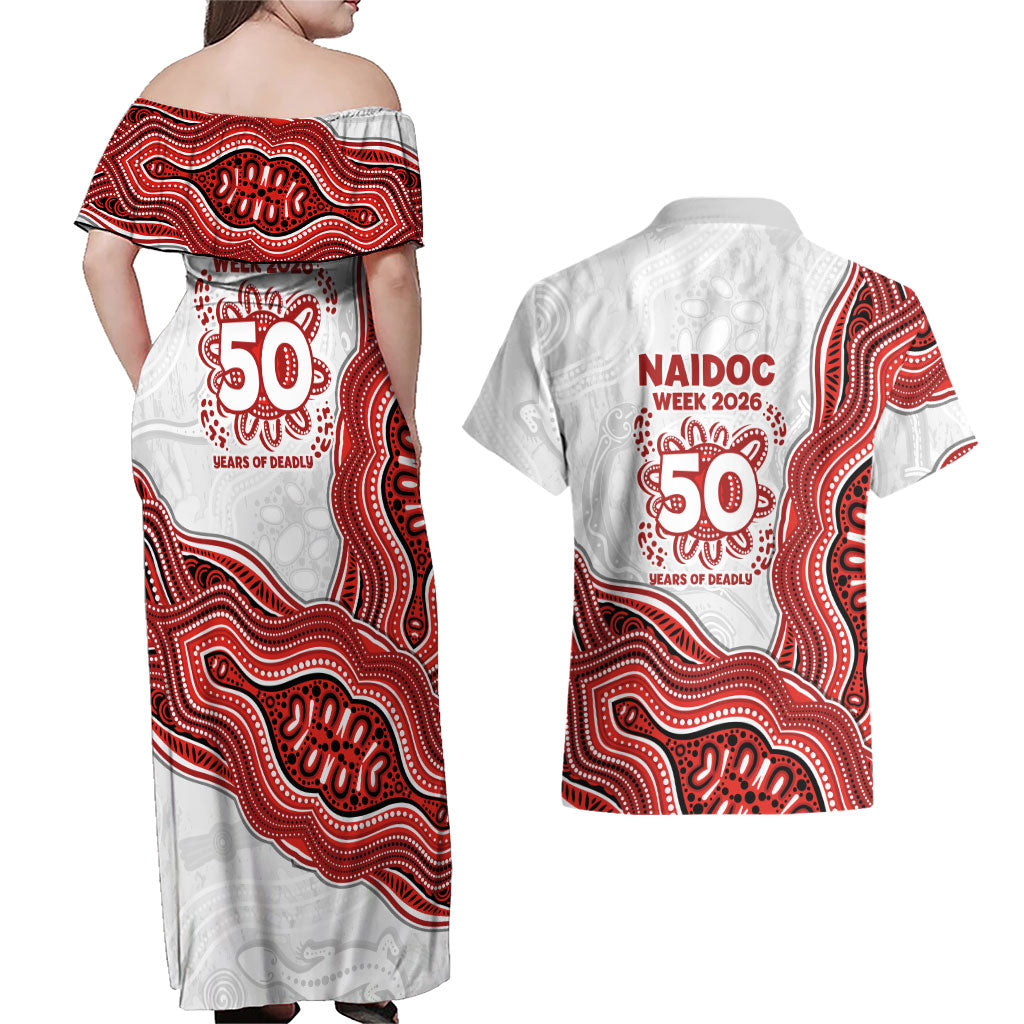St. George Illawarra Dragons NAIDOC Week 2026 Couples Matching Off Shoulder Maxi Dress and Hawaiian Shirt First Nations of Australia Aboriginal Mascot Rugby