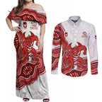 St. George Illawarra Dragons NAIDOC Week 2026 Couples Matching Off Shoulder Maxi Dress and Long Sleeve Button Shirt First Nations of Australia Aboriginal Mascot Rugby